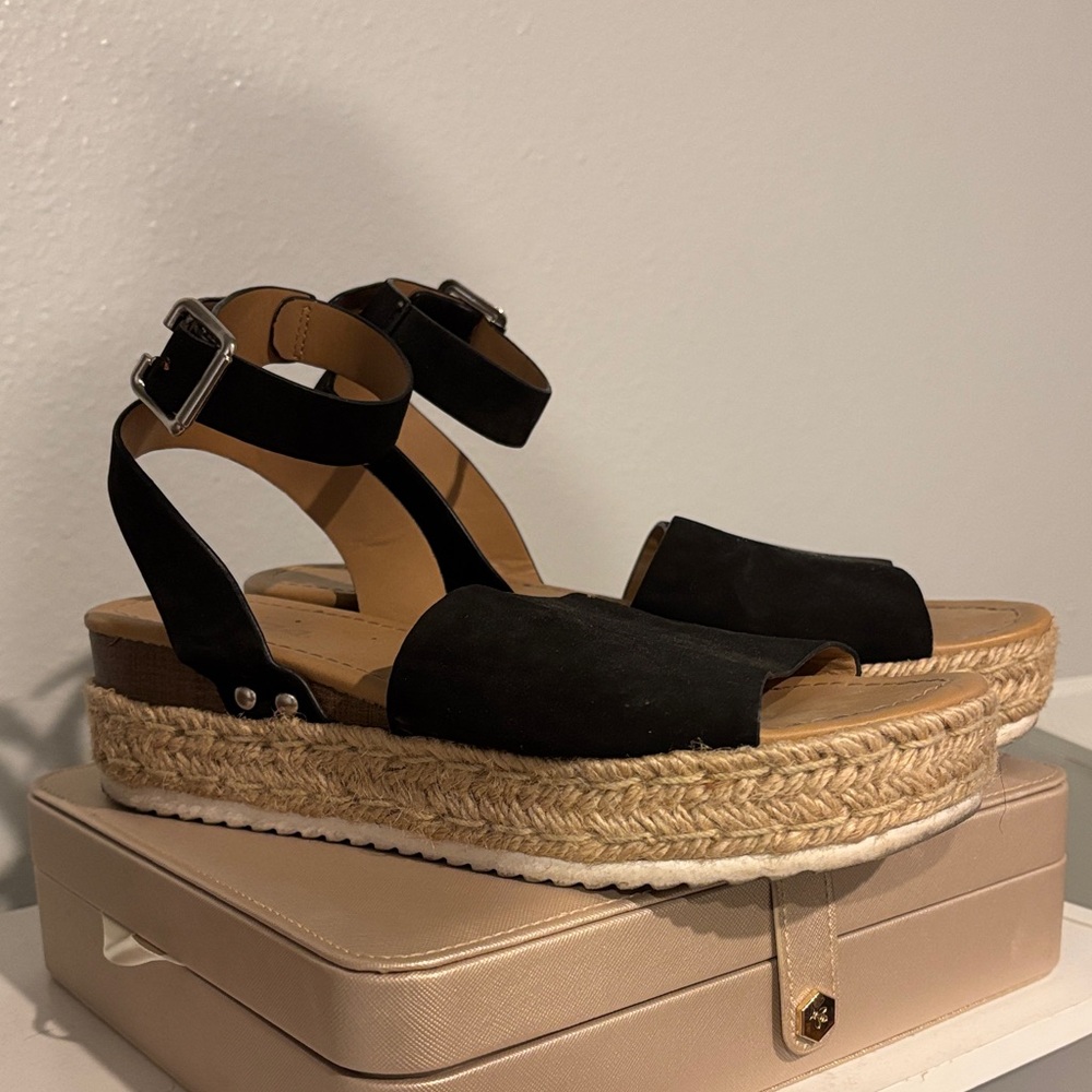 Soda Black Espadrille Sandals